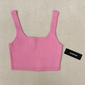 Bebe Ribbed Knit pink crop top NWT ✨ LIVE SHOW ITEM ✨